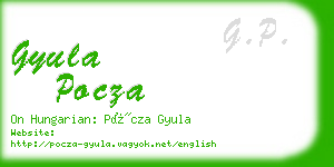 gyula pocza business card
