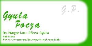 gyula pocza business card